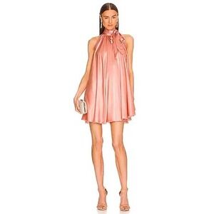 NEW Michael Costello x REVOLVE Marisol Pink Satin Halter Mini Dress Small
